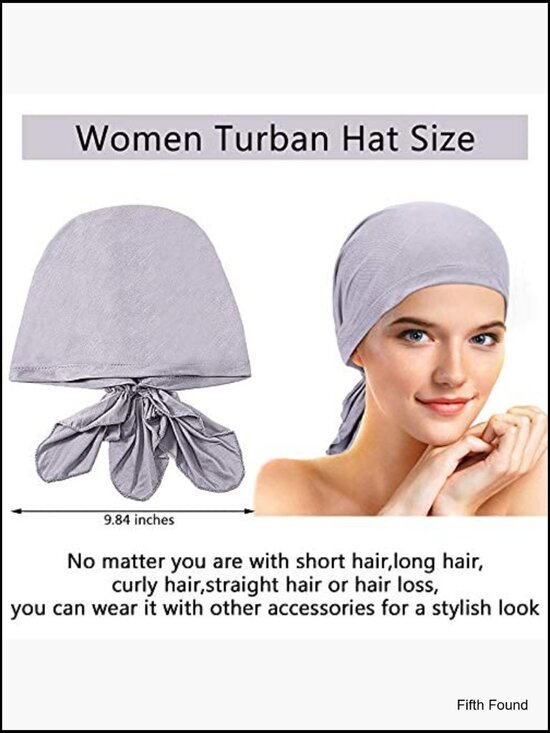 4 Pack Modal Cotton Slip-On Pre-Tied Head Wrap Scarves Women\'s Headwear main image 6